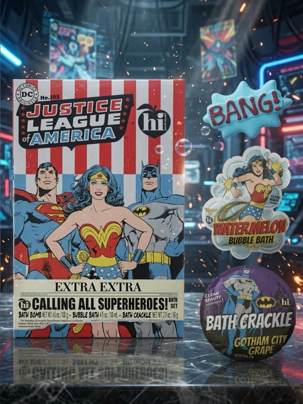 NWT DC Justice League Bath Bomb/Bubble Bath/Bath Crackle